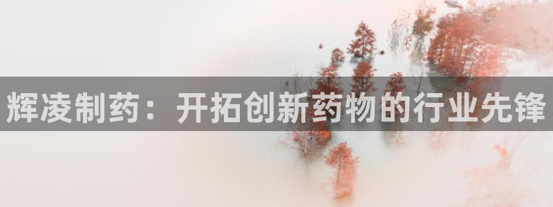 九游老哥俱乐部官网登录入口：辉凌制药：开拓创新药物的行业先锋