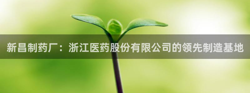 ag九游老哥俱乐部：新昌制药厂：浙江医药股份有限公司的领先制造基地