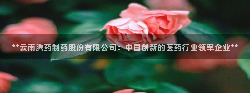 9游会老哥：**云南腾药制药股份有限公司：中国创新的医药行业领军企业**
