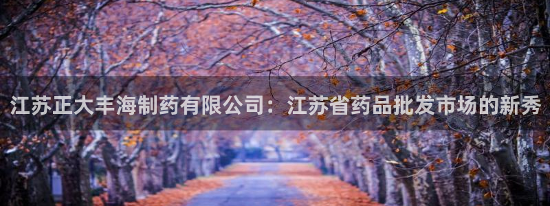 老哥吧九游会：江苏正大丰海制药有限公司：江苏省药品批发市场的新秀