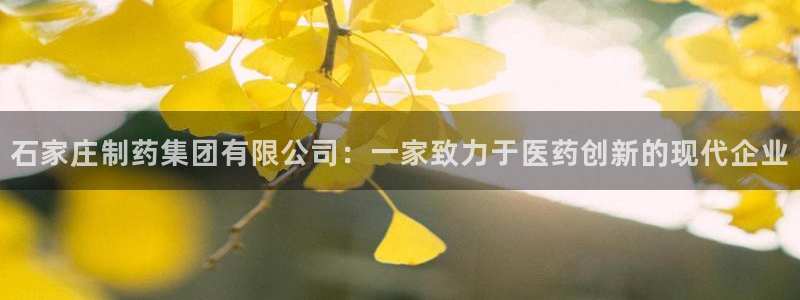ag九游会老哥：石家庄制药集团有限公司：一家致力于医药创新的现代企业