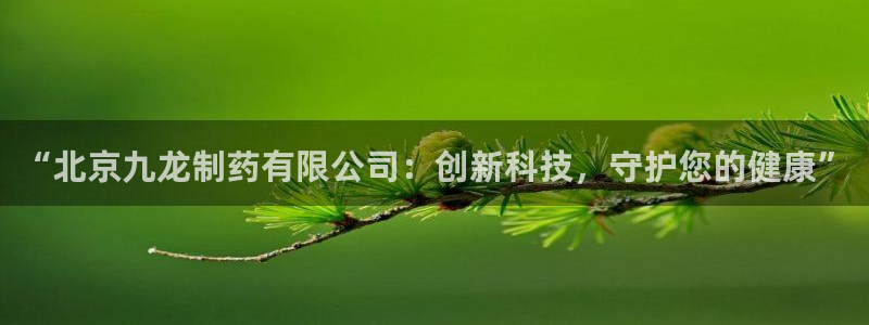 九游会老哥必备的交流社区：“北京九龙制药有限公司：创新科技，守护您的健康”